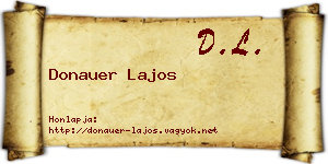 Donauer Lajos névjegykártya